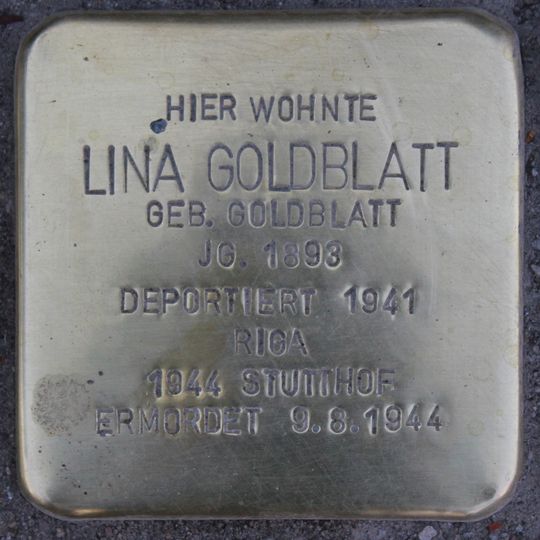 Stolperstein en memoria de Lina Goldblatt