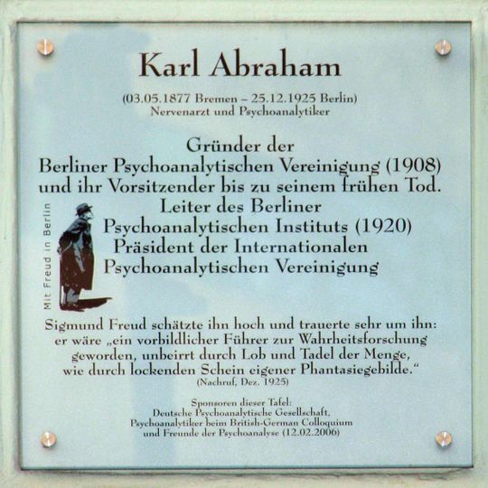 Gedenktafel für Karl Abraham