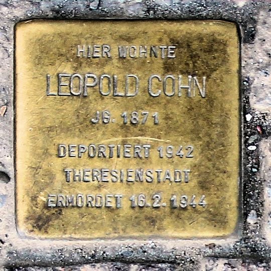 Stolperstein dedicated to Leopold Cohn