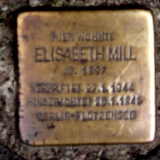 Stolperstein dedicated to Elisabeth Mill