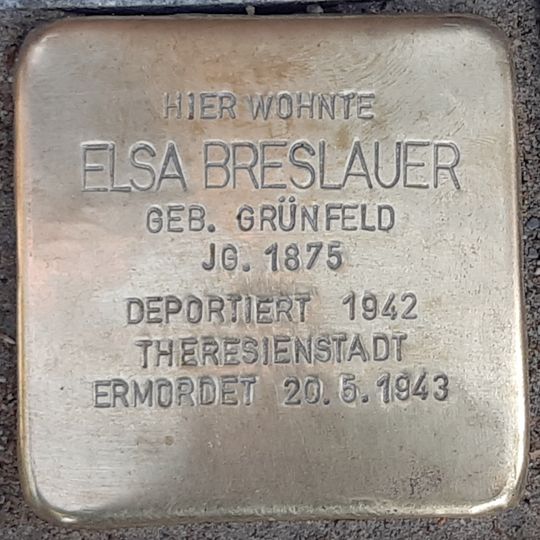 Stolperstein en memoria de Elsa Breslauer