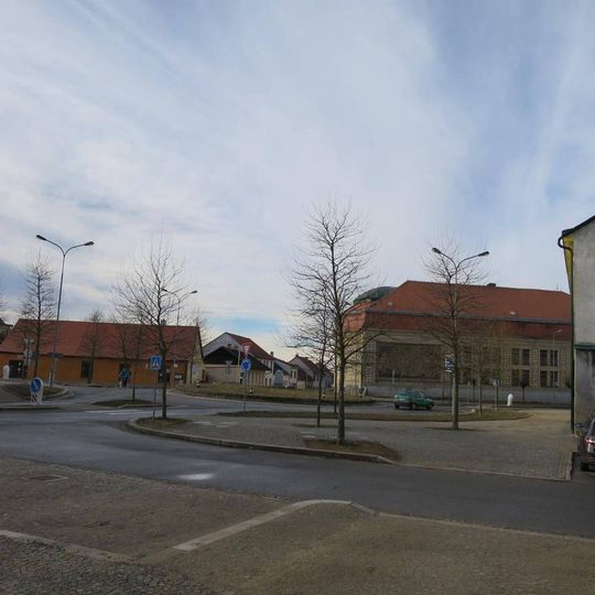 Pomník padlým sovětským hrdinům u železničního nádraží v Telči