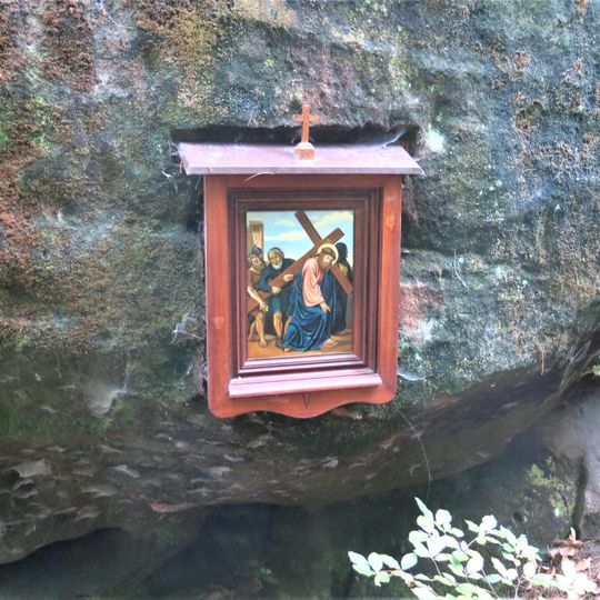 Obrázek V. zastavení křížové cesty v areálu Bratrského oltáře