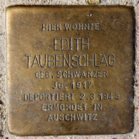 Stolperstein dedicated to Edith Taubenschlag