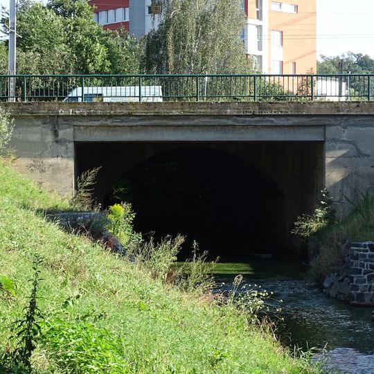 Bridge of Poděbradská street over the Rokytka