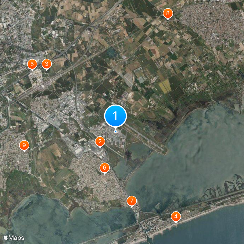 Aeropuerto de Montpellier-Méditerranée Mapa