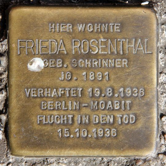 Stolperstein en memoria de Frieda Rosenthal