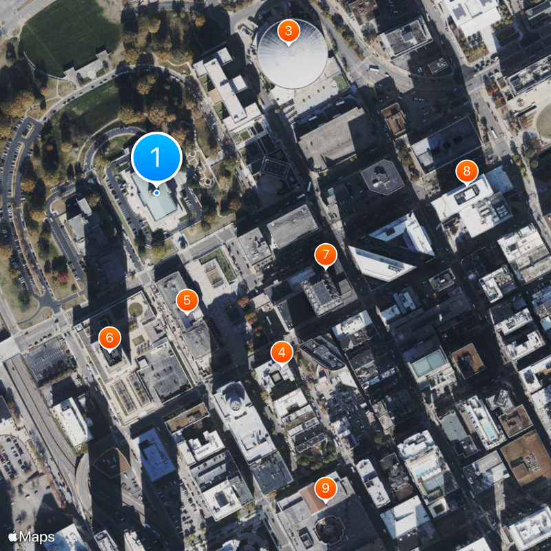 Tennessee State Capitol Karte