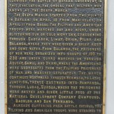 The Death March of Filipino and American Prisoners of War from Mariveles and Bagac to Camp O’Donnell, Capas, Tarlac historical markers