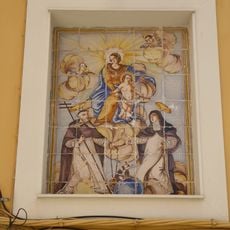 Ceramic panel of Our Lady of the Rosary