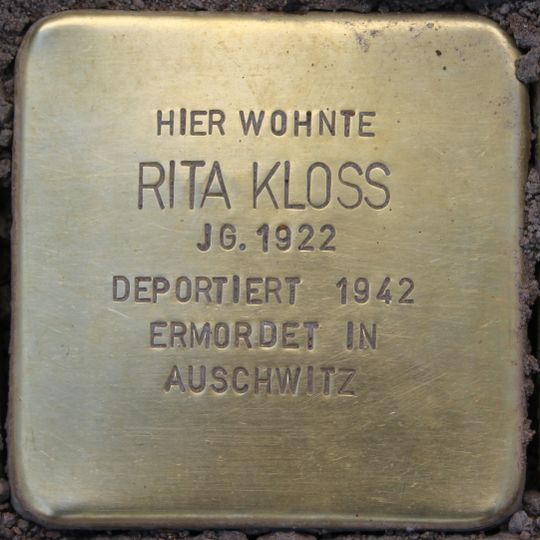 Stolperstein dedicated to Rita Kloss