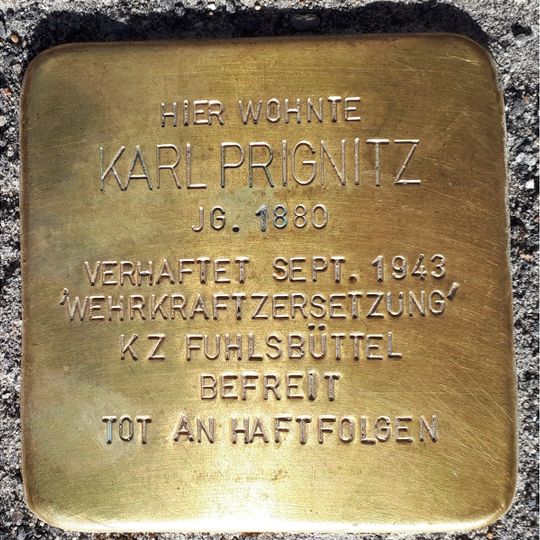 Stolperstein en memoria de Karl Prignitz