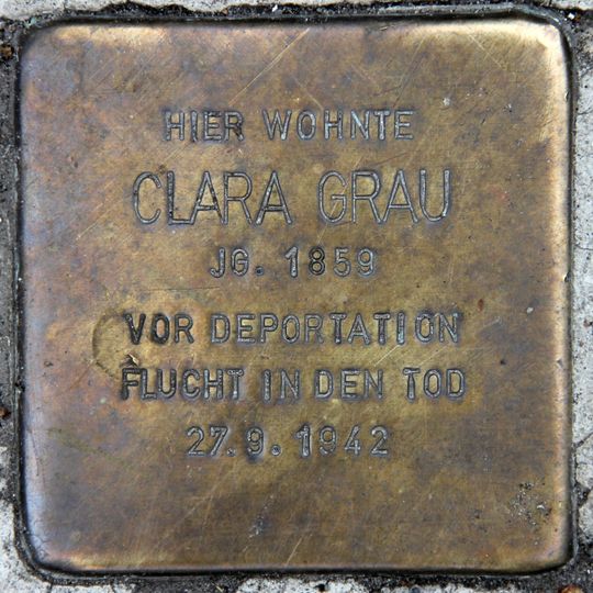 Stolperstein dedicated to Clara Grau