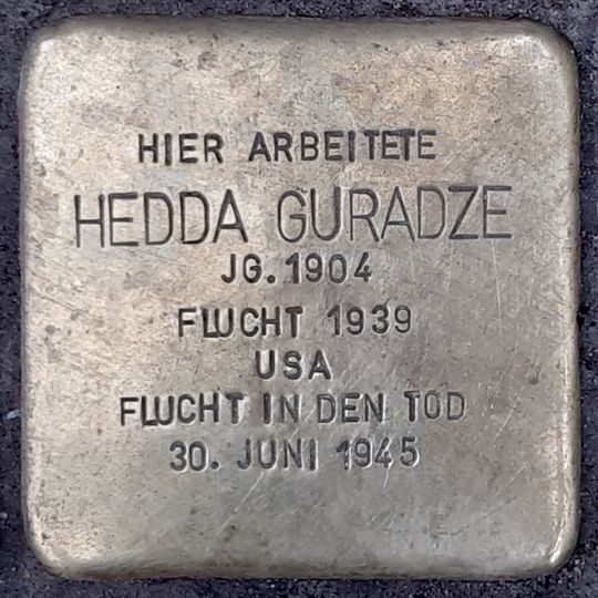 Stolperstein dedicated to Hedda Guradze