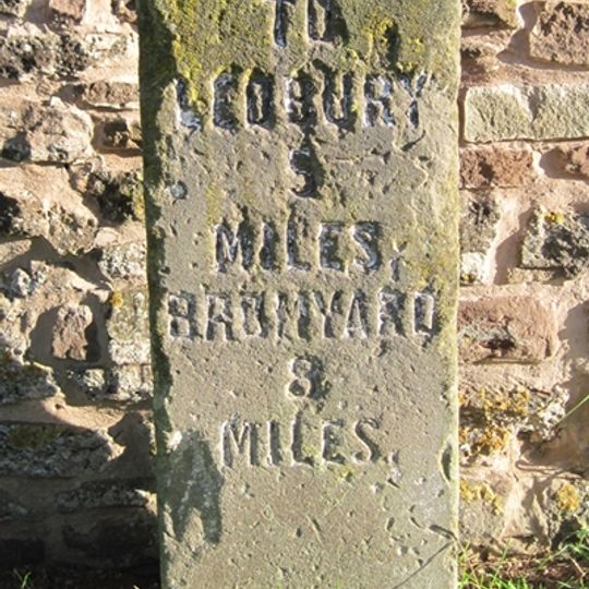 Milestone, Hill Farm, Stanley Hills - moved to wall from road