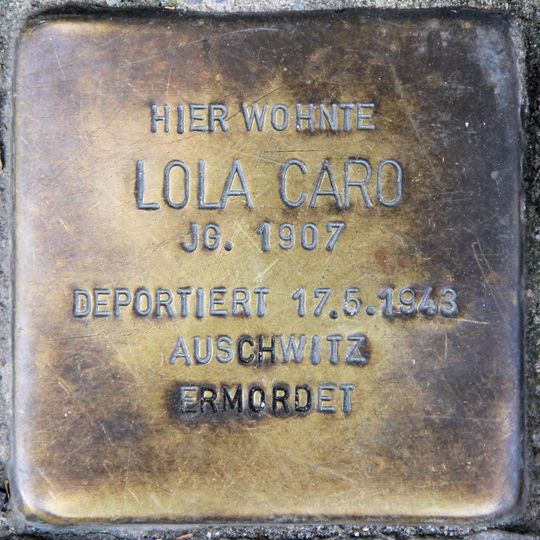 Stolperstein dedicated to Lola Caro