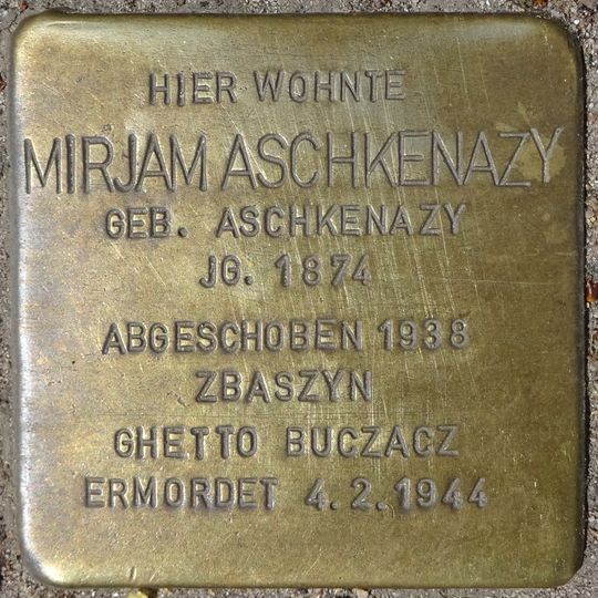 Stolperstein en memoria de Mirjam Aschkenazy