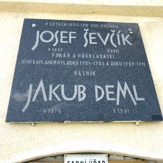 Pamětní deska Josefa Ševčíka a Jakuba Demla v Babicích