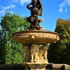 Lví kašna v Květné zahradě v Kroměříži