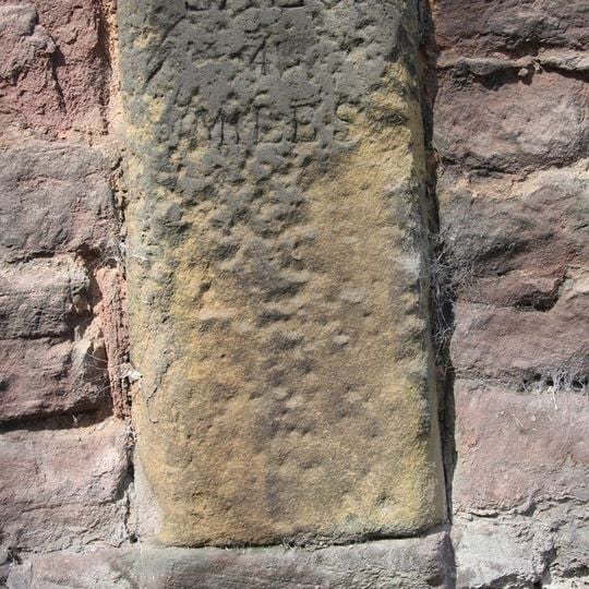Milestone Set In Front Garden Wall Of The Old Vicarage