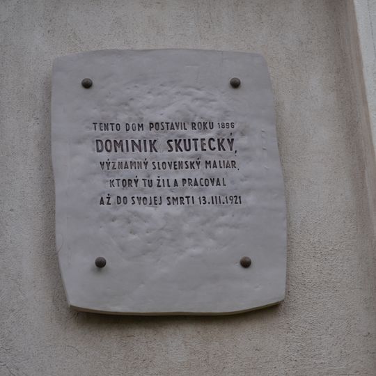 Vila Dominika Skuteckého, tabuľa pamätná