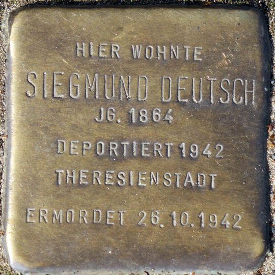 Stolperstein en memoria de Siegmund Deutsch