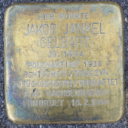 Stolperstein en memoria de Jakob Jankel Gelbart