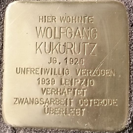 Stolperstein dedicated to Wolfgang Kukurutz