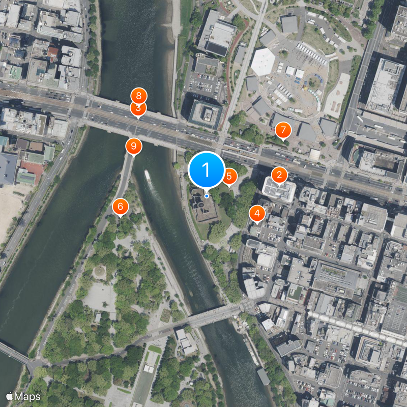 Memoriale della pace di Hiroshima Mappa