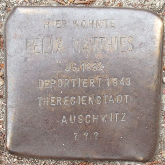 Stolperstein en memoria de Felix Matthies