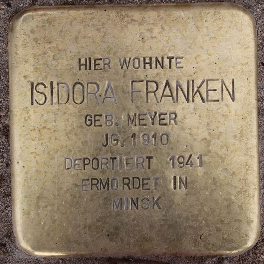 Stolperstein dedicated to Isidora Franken