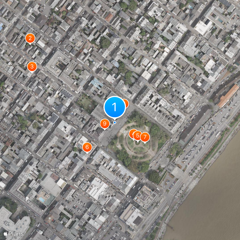 Catedral de Nova Orleães Mapa