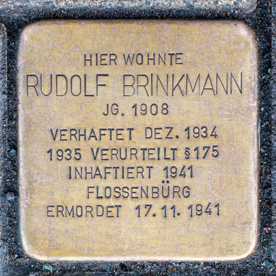 Stolperstein en memoria de Rudolf Brinkmann
