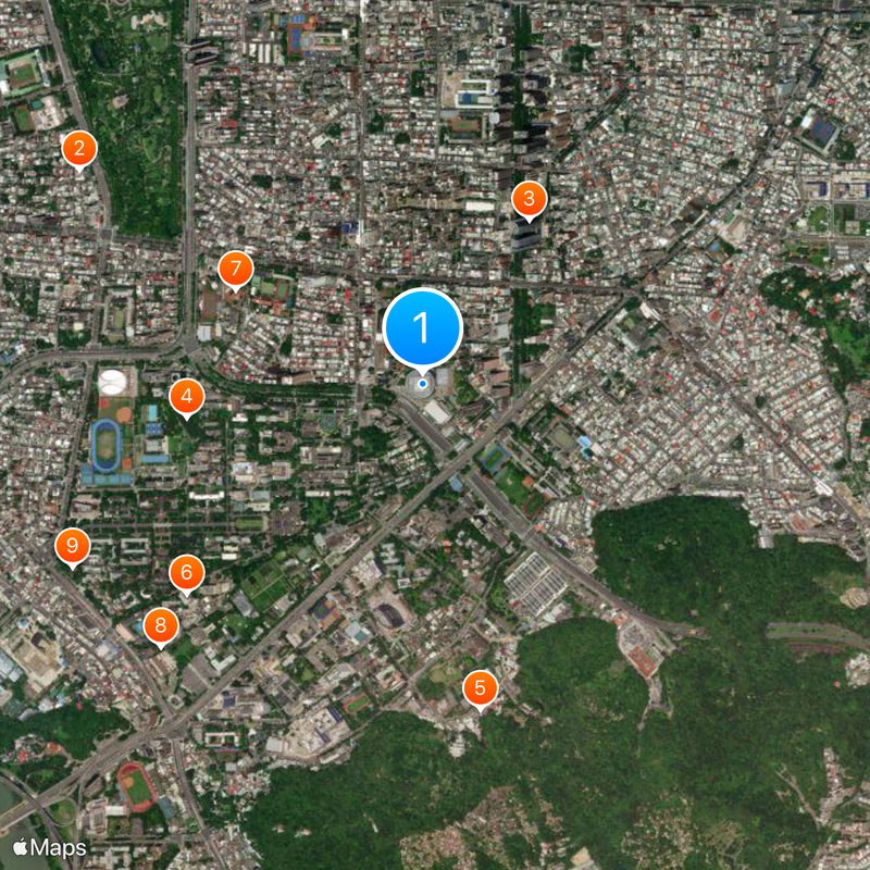 Taipei Heping Basketball Gymnasium Map