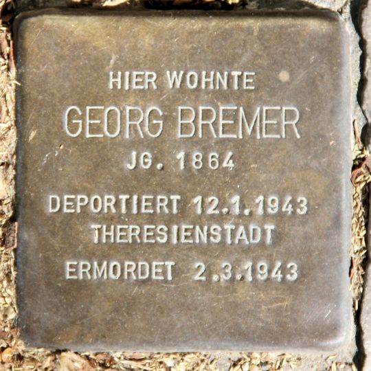 Stolperstein dedicated to Georg Bremer