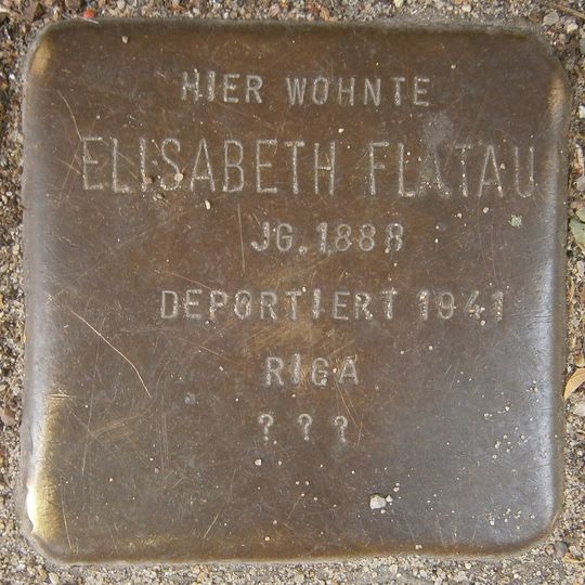 Stolperstein dedicated to Elisabeth Flatau