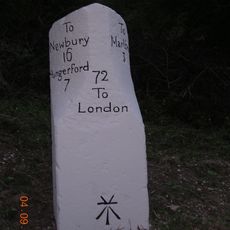 Milestone On A4 At Stitchcombe Road Junction
