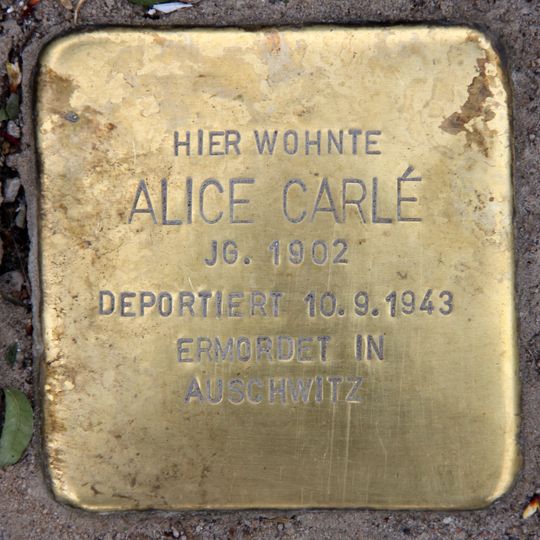 Stolperstein à la mémoire d’Alice Carlé