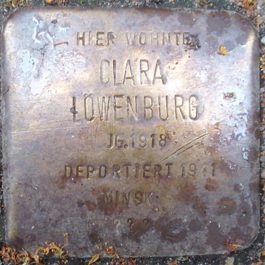 Stolperstein à la mémoire de Clara Löwenburg