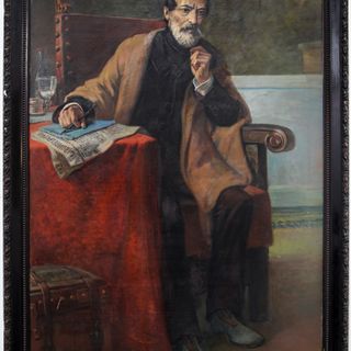 Ritratto di Mazzini nell’atto di scrivere il suo ultimo articolo