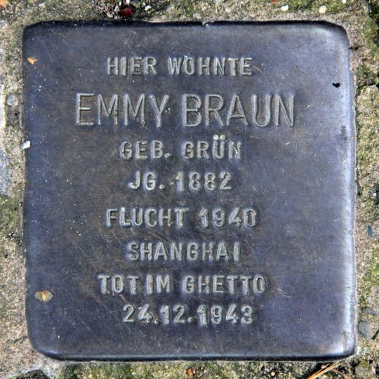 Stolperstein dedicated to Emmy Braun