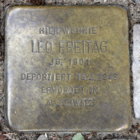 Stolperstein dedicated to Leo Freitag