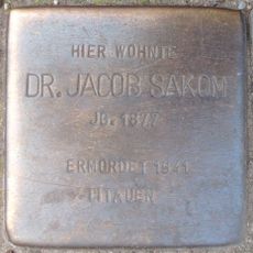 Stolperstein en memoria de Jacob Sakom