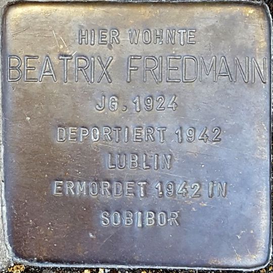 Stolperstein à la mémoire de Beatrix Friedmann