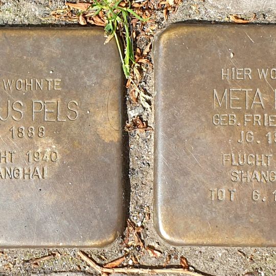 Stolperstein dedicated to Meta Pels