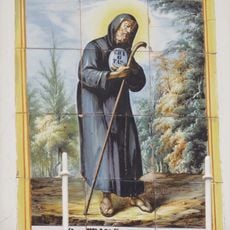 Ceramic panel of Saint Francis of Paola at Major square