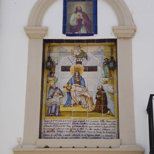 Ceramic panel of Our Lady of the Sorrows and the Holy Heart of Jesus