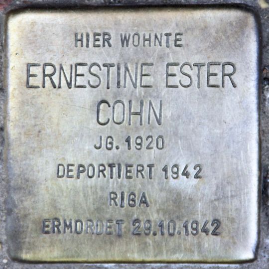 Stolperstein dedicated to Ernestine Ester Cohn