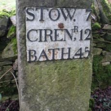 Milestone, 100m N Farmington turn at footpath start