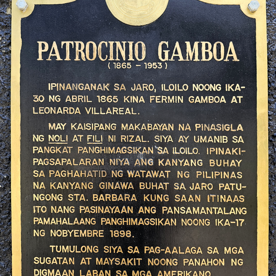 Patrocinio Gamboa historical marker